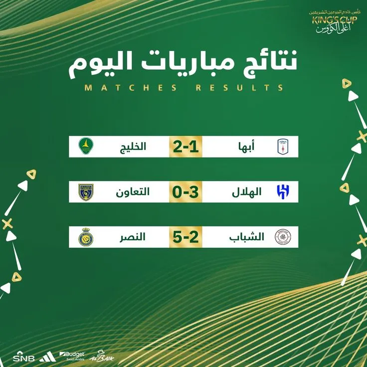 نتائج مباريات اليوم — SA news